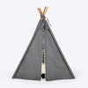 HUFT Personalised Cozy Fort Teepee Tent Bed For Dog & Cat - Charcoal Black - Heads Up For Tails