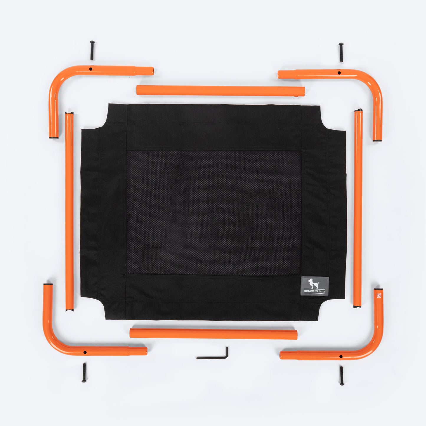 HUFT Elevated Bed For Dog - Black & Orange - Heads Up For Tails