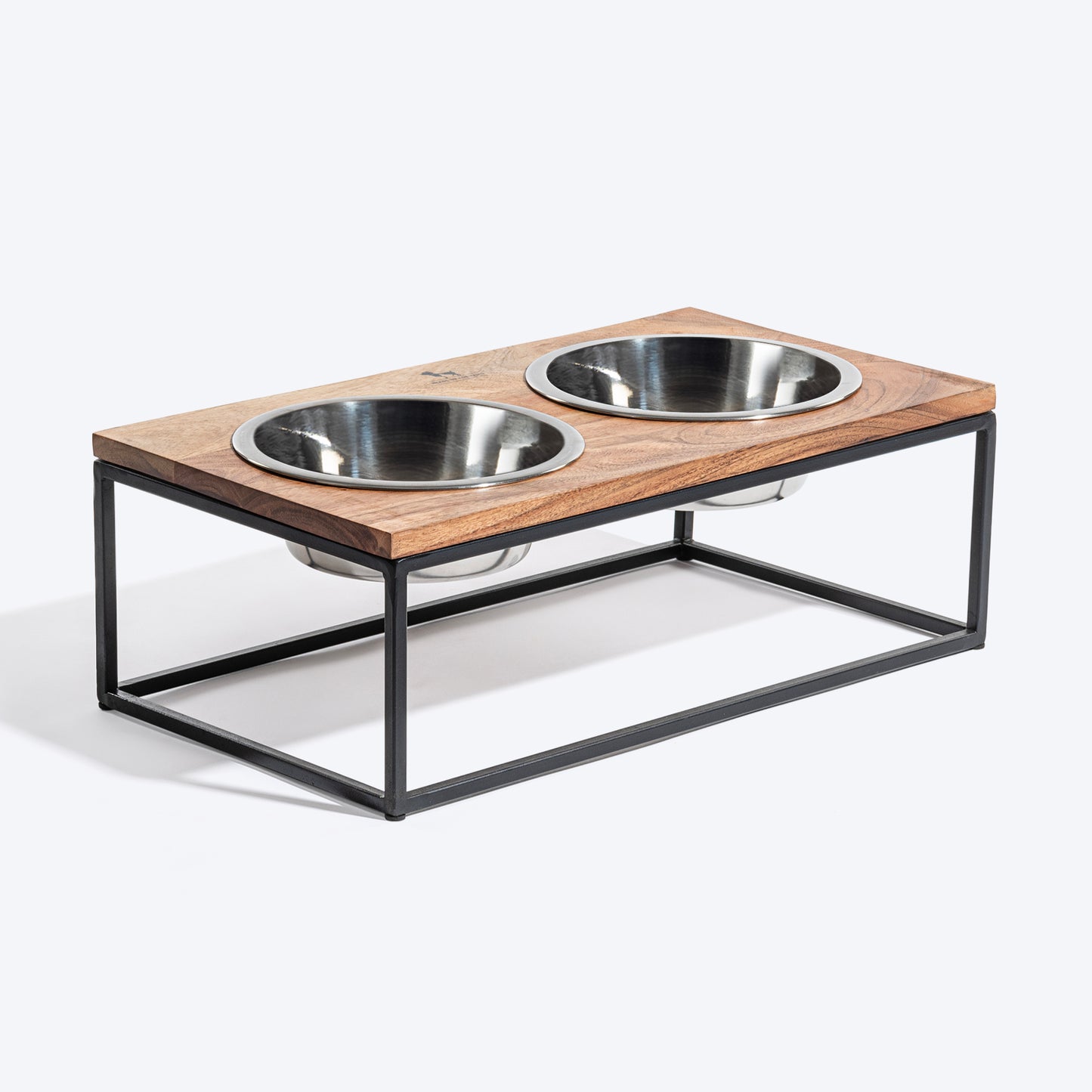 HUFT Furry Feast Wooden Diner With Steel Inserts For Dog - Brown - Heads Up For Tails