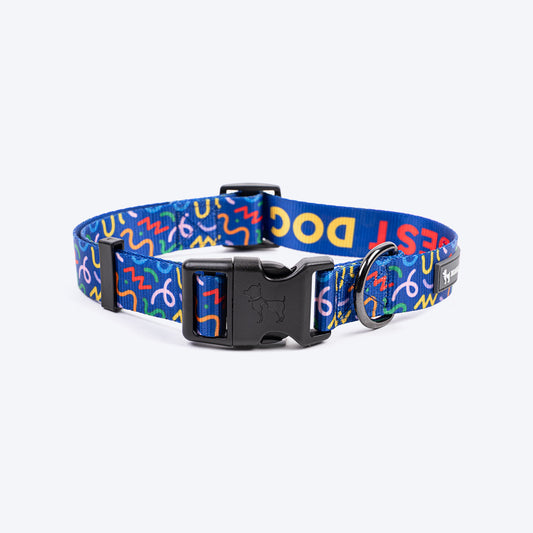 HUFT Scribble Dribble Collar For Dog - Blue