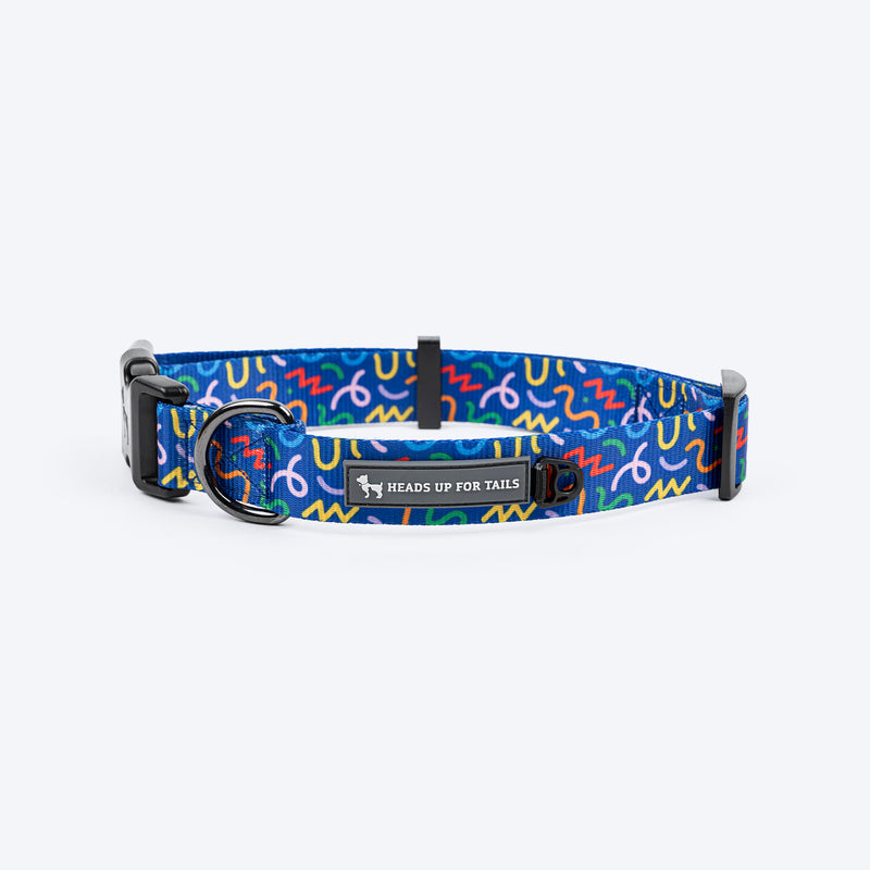 HUFT Scribble Dribble Collar For Dog - Blue - Heads Up For Tails