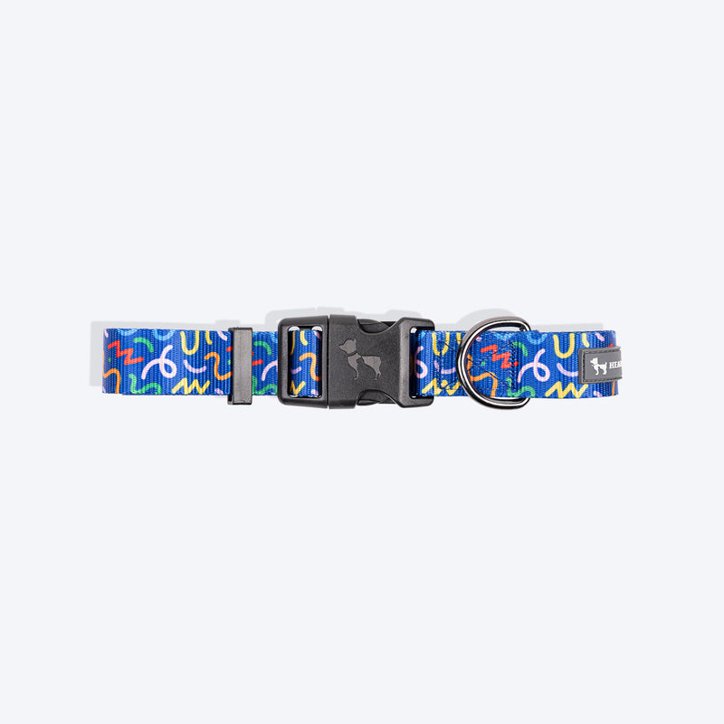 HUFT Scribble Dribble Collar For Dog - Blue - Heads Up For Tails