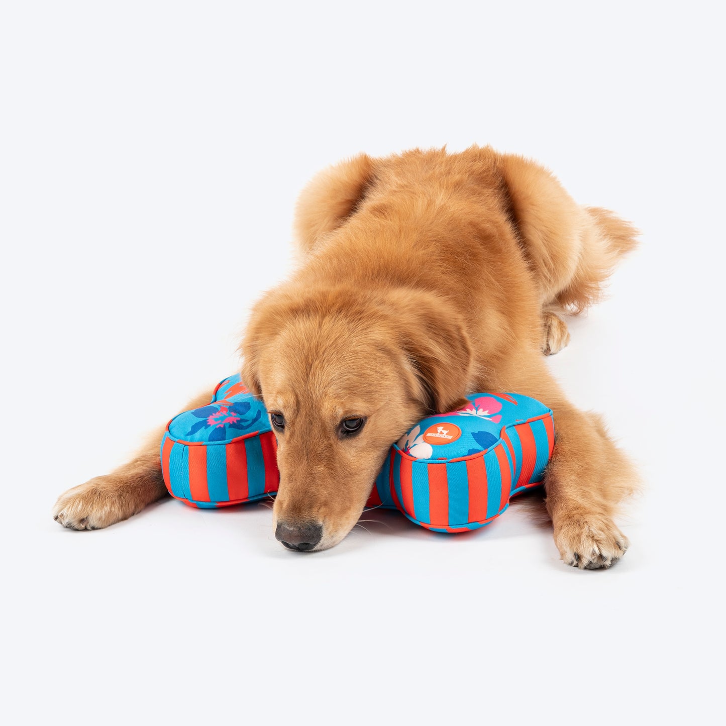 HUFT Summer Bloom Dog Bone Cushion - Blue - Heads Up For Tails