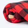HUFT Personalised Checkered Cuddle Blanket - Red & Black - Heads Up For Tails