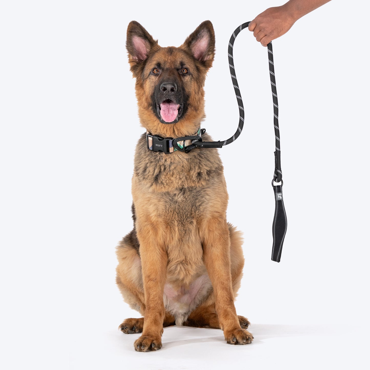 HUFT Rope Leash With Carabiner For Dog - Black - 1.2 m - Heads Up For Tails
