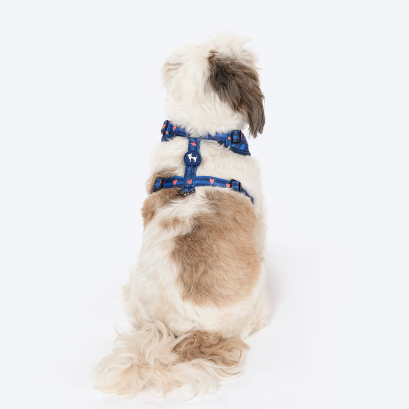 HUFT Striped Love Adjustable Harness For Dog - Navy - Heads Up For Tails