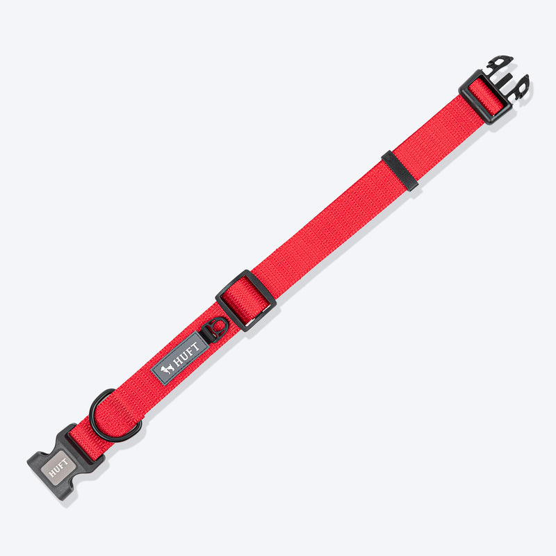 HUFT Classic Collar For Dog - Cherry Red - Heads Up For Tails