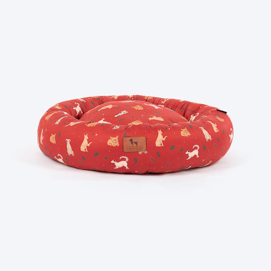 HUFT Bloom Buddies Donut Bed For Dog - Rust - Heads Up For Tails