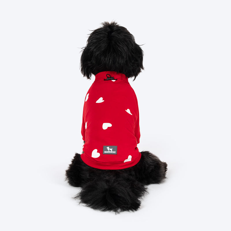 HUFT Lovers Printed T-Shirt For Dog - Red - Heads Up For Tails