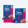 Sara's Wholesome Grain-Free Lamb and Apple Dog Food, 300 g, made with 50% meat and 50% fruit and vegetables.