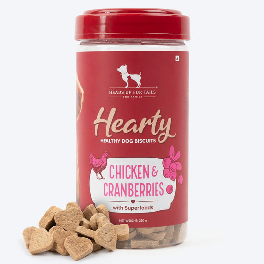 Hearty Dog Biscuits Chicken & Cranberries Grain-Free 320g - Heads Up For Tails