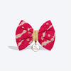HUFT Leheriya Luxe Bowtie For Small Breed Dog - Pink - S - Heads Up For Tails