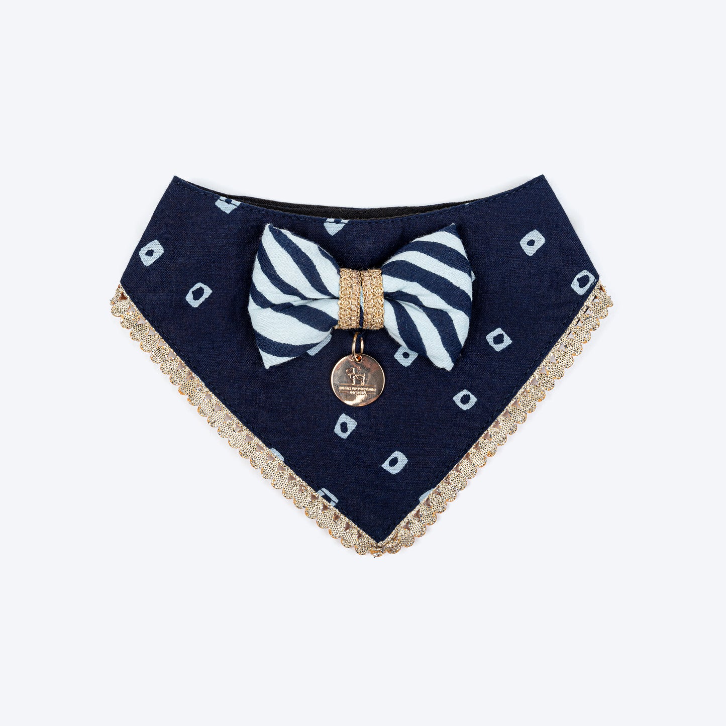 HUFT Traditional Twirls Cat Scarf - Blue - Heads Up For Tails