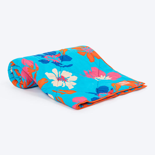 HUFT Summer Bloom Blanket For Dog & Cat - Blue - Heads Up For Tails