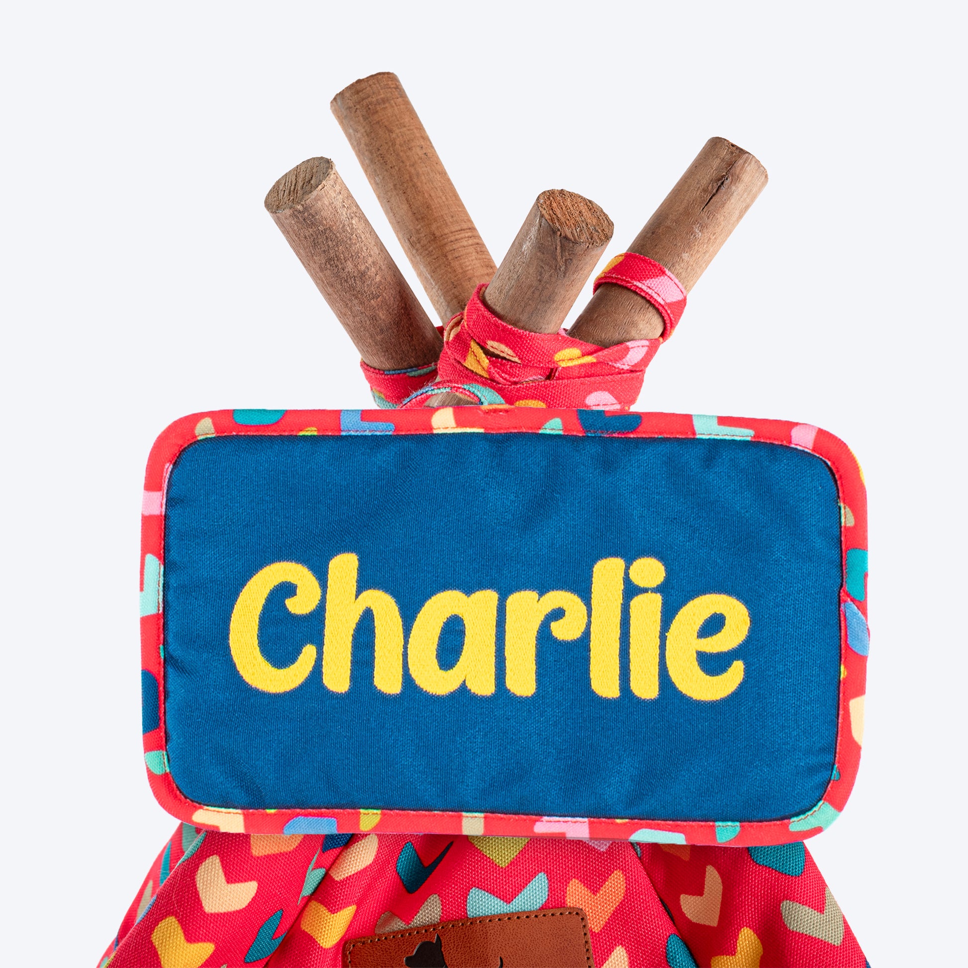 HUFT Personalised Heart to Heart Teepee Tent for Dog & Cat - Red - Heads Up For Tails