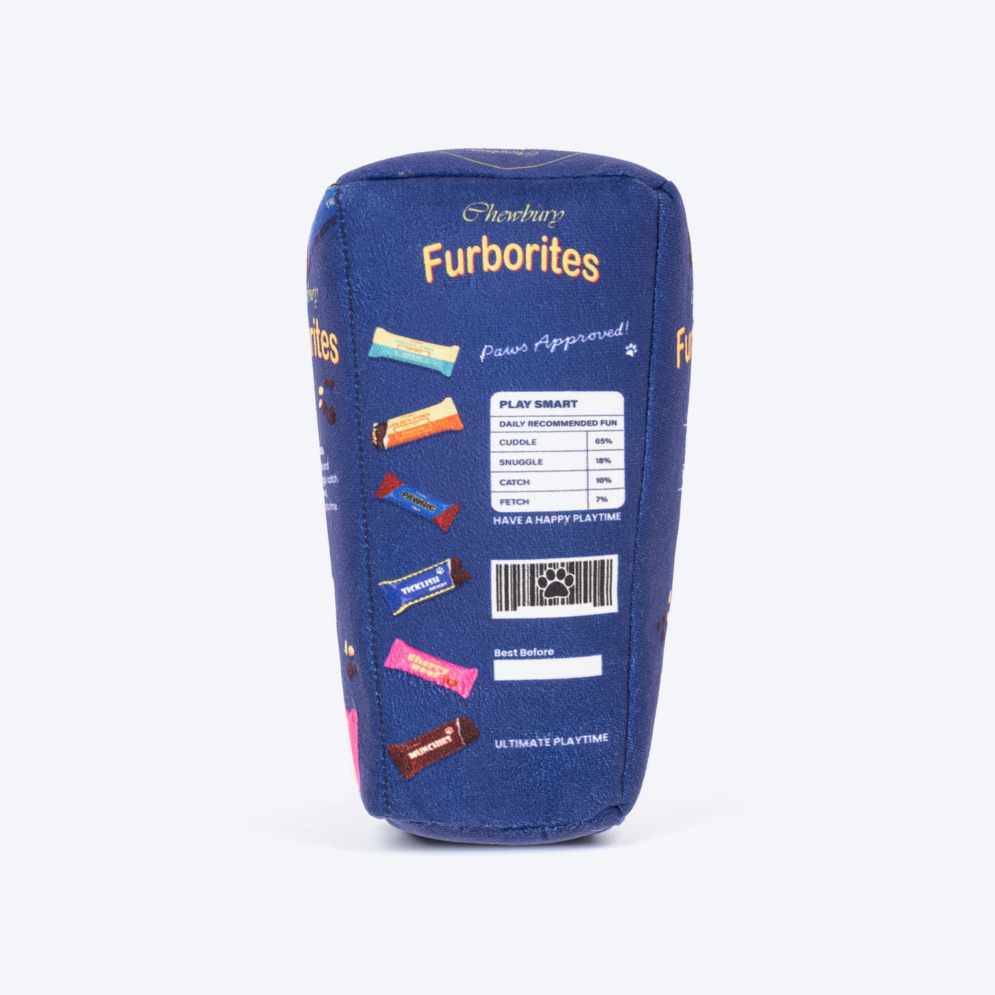 HUFT Furborites Crinkly Plush Toy For Dog - Navy Blue - Heads Up For Tails