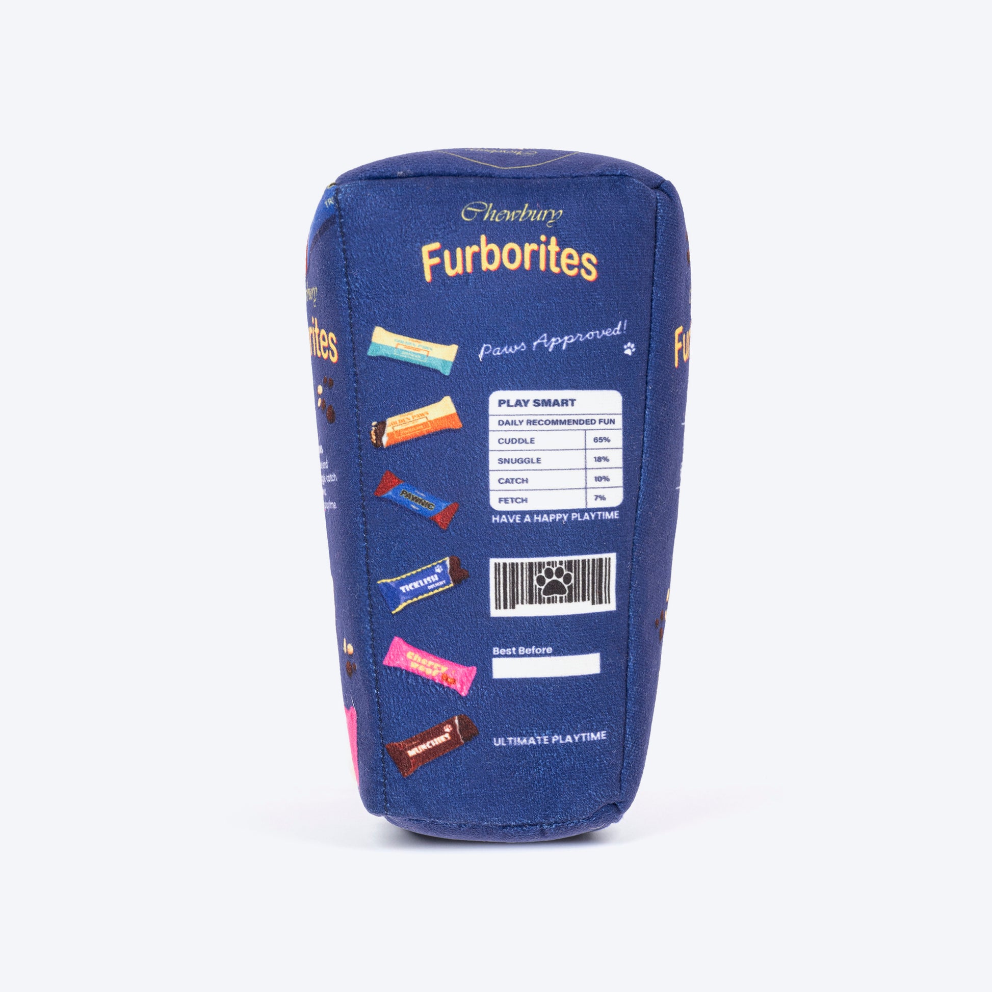 HUFT Furborites Crinkly Plush Toy For Dog - Navy Blue - Heads Up For Tails