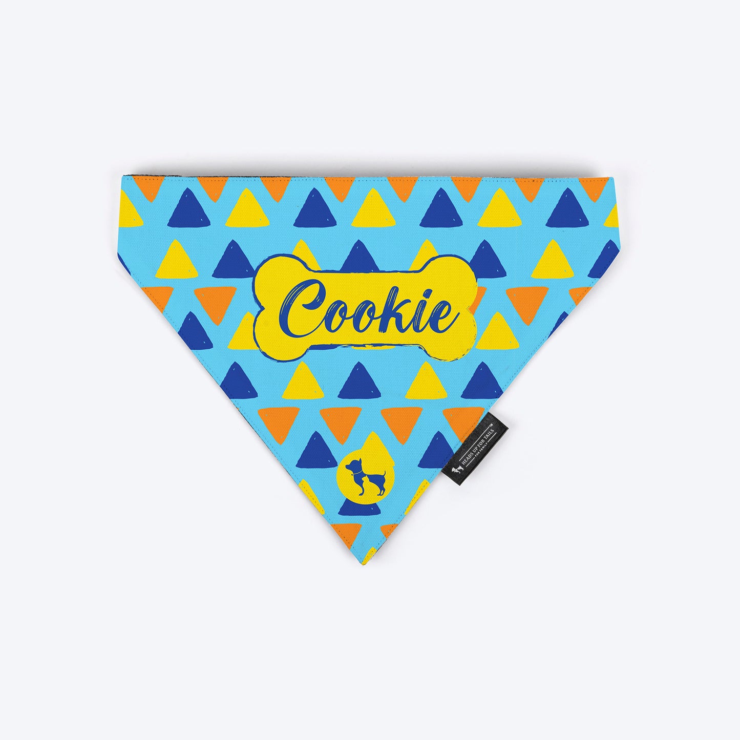 HUFT TriTile Triangle Personalised Dog Bandana - Sky Blue - Heads Up For Tails