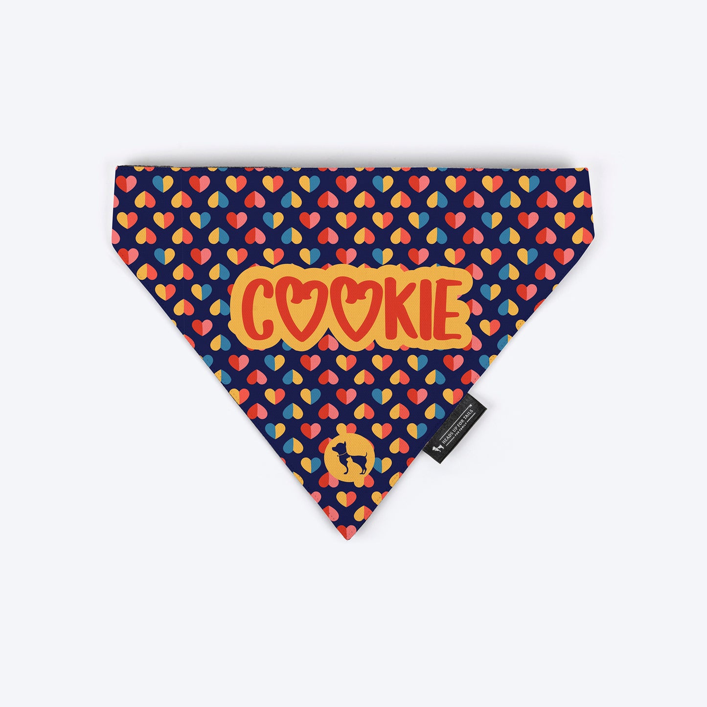 HUFT Love Struck Personalised Dog Bandana - Navy Blue - Heads Up For Tails