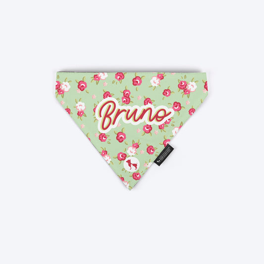 HUFT Pastel Petals Personalised Dog Bandana - Pastel Green - Heads Up For Tails