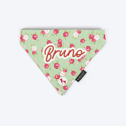 HUFT Pastel Petals Personalised Dog Bandana - Pastel Green - Heads Up For Tails