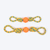 HUFT Tuggables Twisted Tug & Ball Rope Toy For Dog - Yellow & Orange - Heads Up For Tails