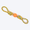 HUFT Tuggables Twisted Tug & Ball Rope Toy For Dog - Yellow & Orange - Heads Up For Tails
