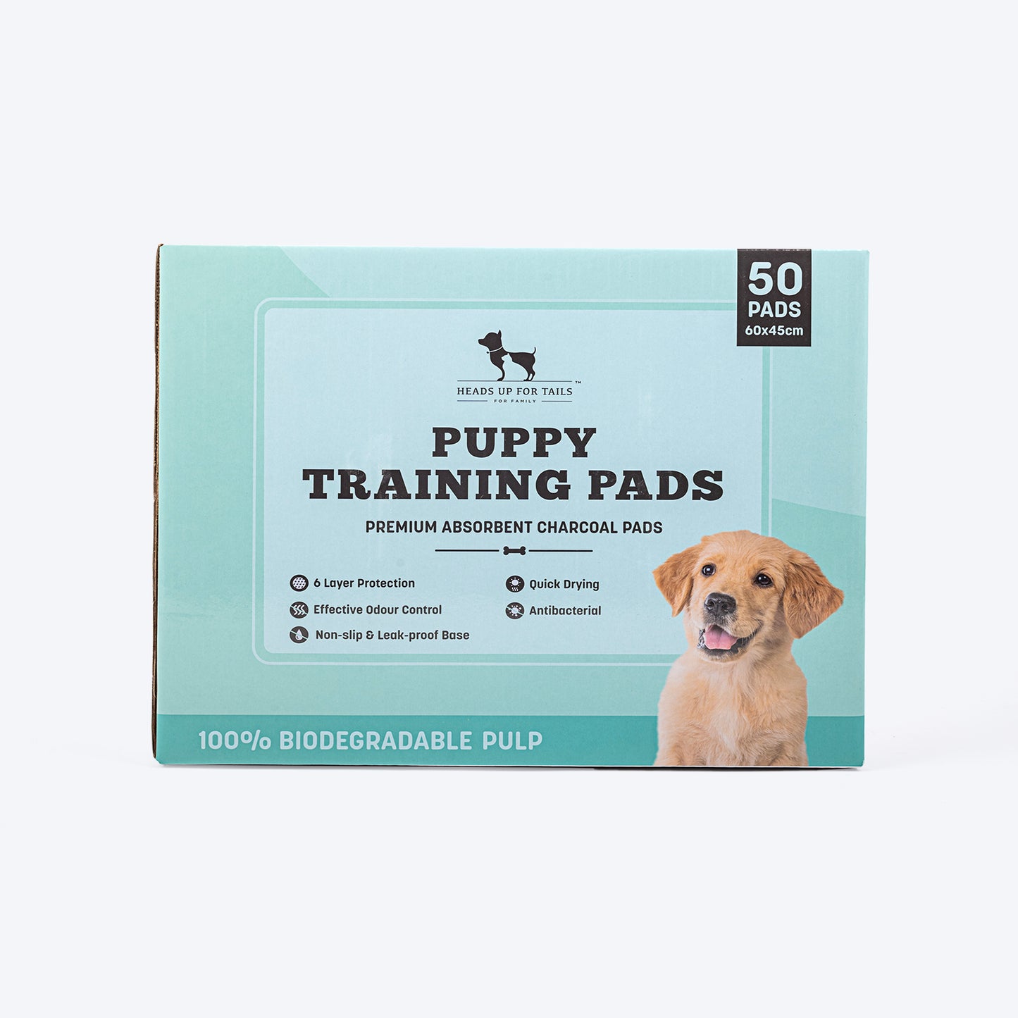 HUFT Charcoal Puppy Training Pads - 60 x 45 cm - Heads Up For Tails
