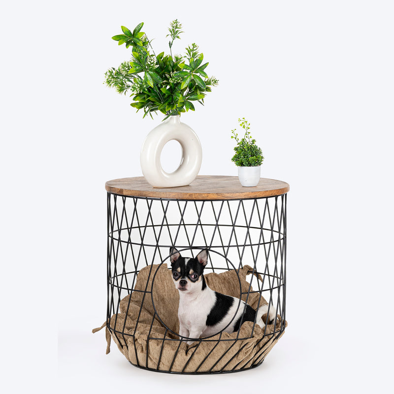HUFT Purrfect Hideaway Multifunctional Table With Bedding For Cat - Brown - Heads Up For Tails