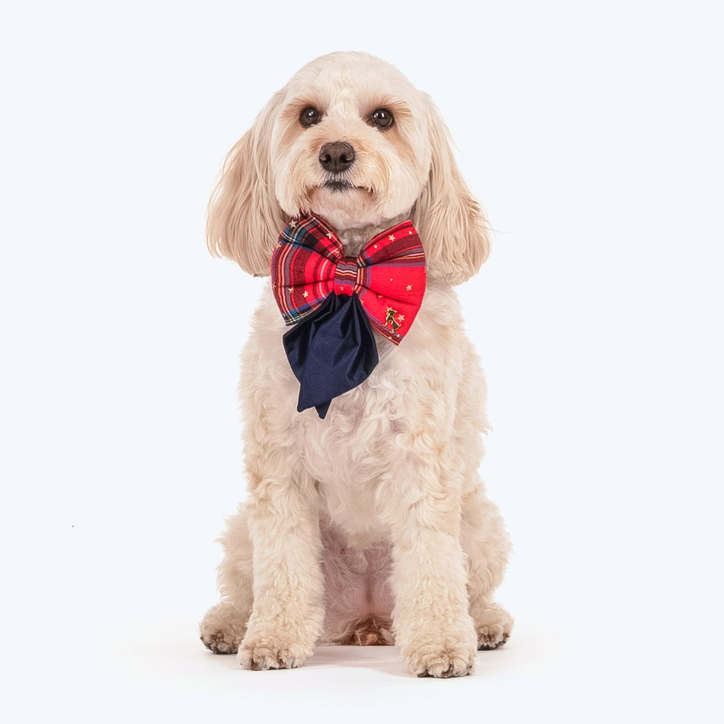 HUFT Starry Nights Festive Dog Bow Tie - Red & Blue - Heads Up For Tails