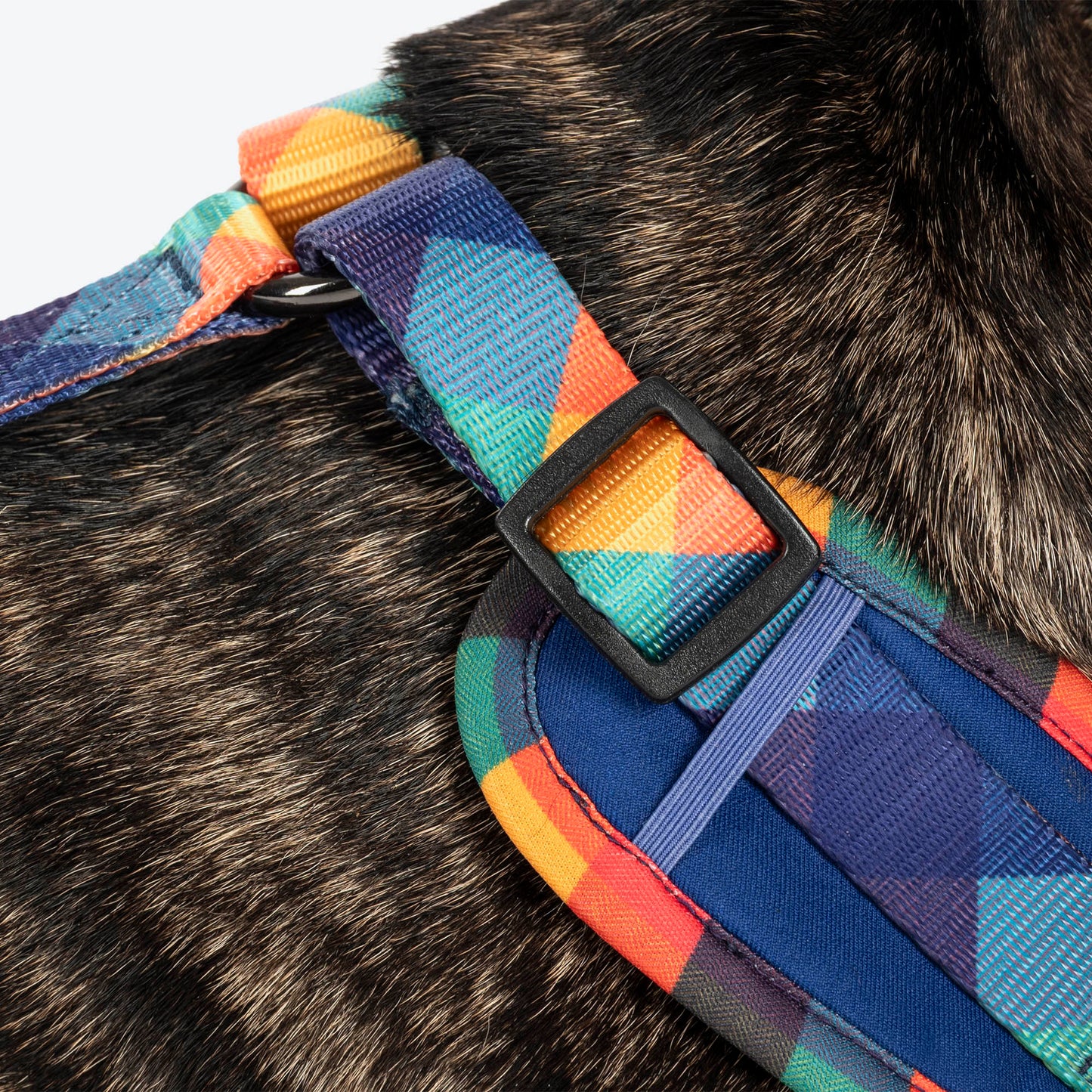 HUFT Technicolor Tartan Adjustable Harness For Dog - Multicolor - Heads Up For Tails