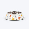 HUFT Whisker Tails Printed Melamine Bowl With Steel Inserts For Cat - Multicolor