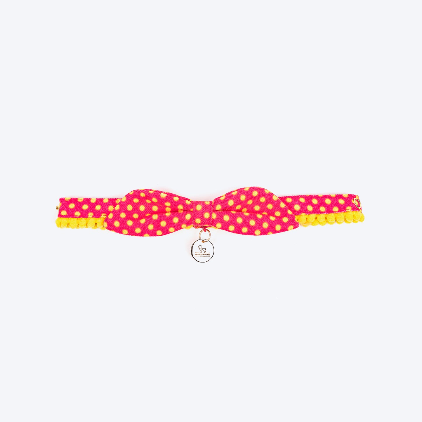 HUFT Classic Printed Bow Tie With Strap For Cat - Pink_02