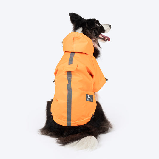 HUFT Magical Mist Raincoat With Harness Opening For Dog - Orange - Heads Up For Tails