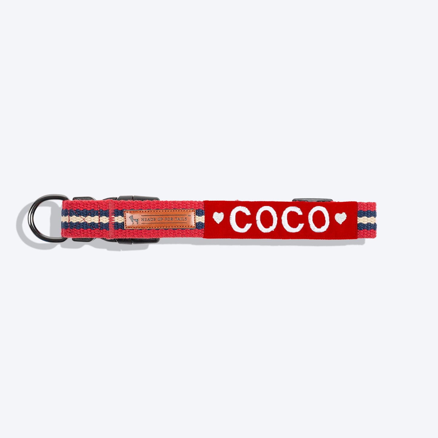 HUFT Retro Vibes Dog Collar - Maroon & Navy (Can be Personalised) - Heads Up For Tails
