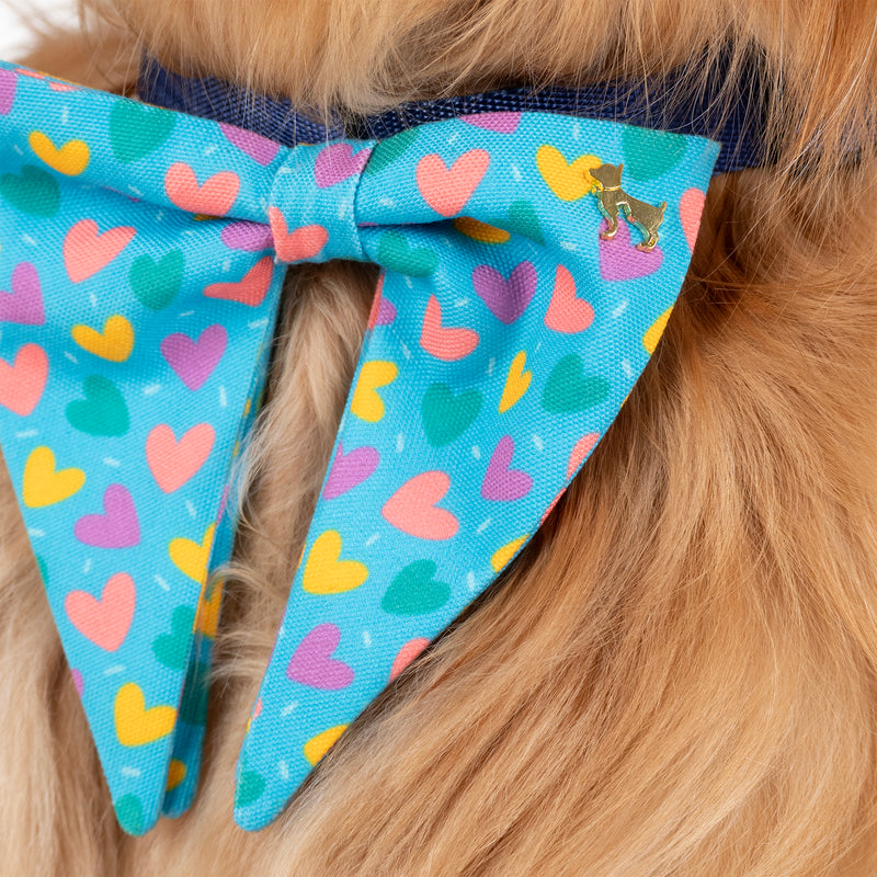 HUFT Over The Rainbow Printed Bow Tie for Dog - Blue - Heads Up For Tails