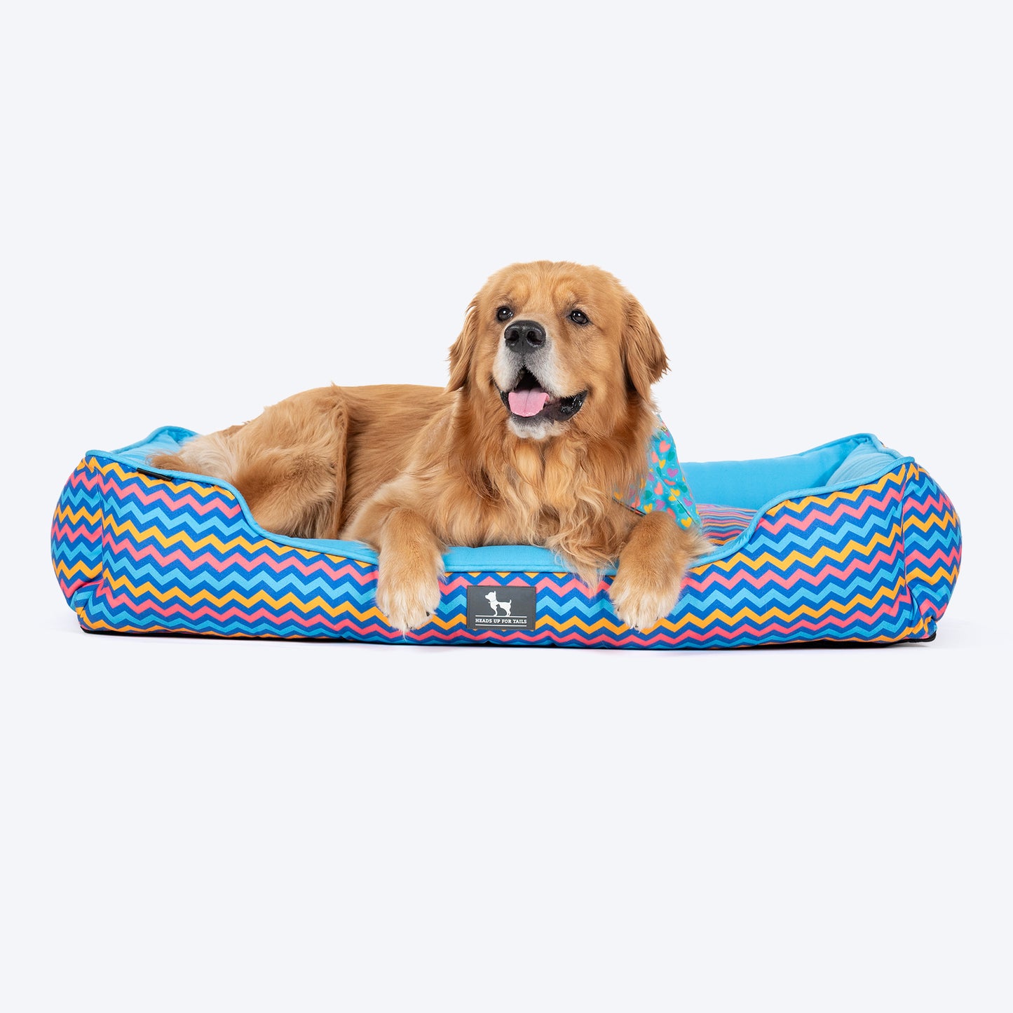 HUFT Zig - Zag Wag Lounger Dog Bed - Blue - Heads Up For Tails