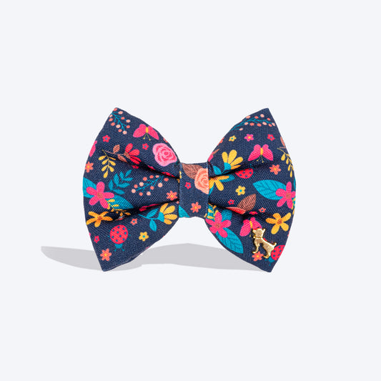 HUFT Bloomscape Printed Bow Tie for Dog - Navy - Heads Up For Tails