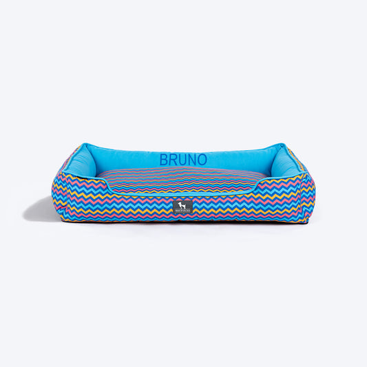 HUFT Zig Zag Wag Personalised Lounger Bed For Dog - Multicolor - Heads Up For Tails