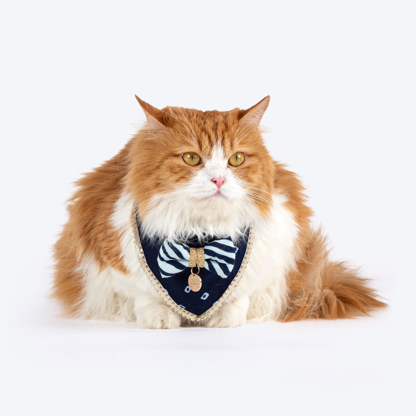 HUFT Traditional Twirls Cat Scarf - Blue - Heads Up For Tails
