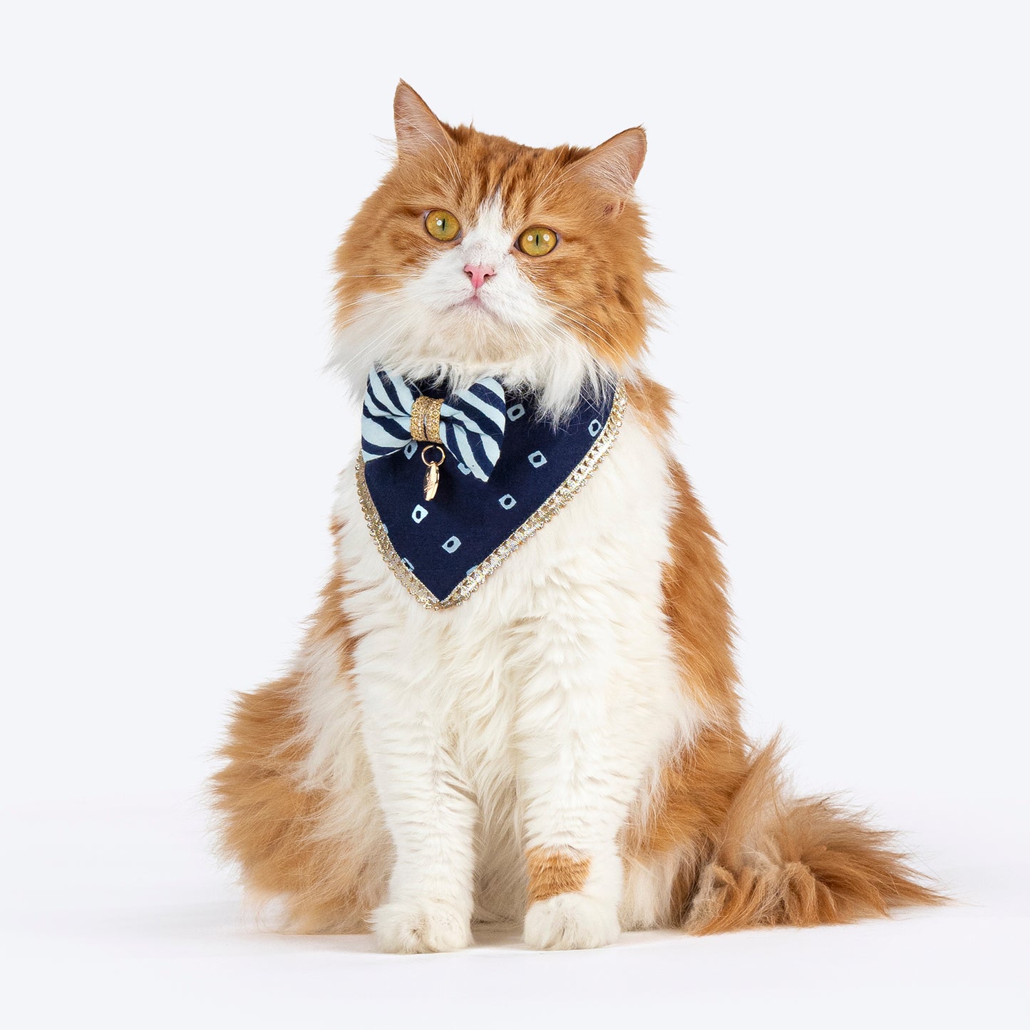 HUFT Traditional Twirls Cat Scarf - Blue - Heads Up For Tails