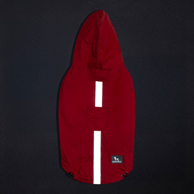 HUFT Magical Mist Raincoat With Harness Opening For Dog - Red - Heads Up For Tails
