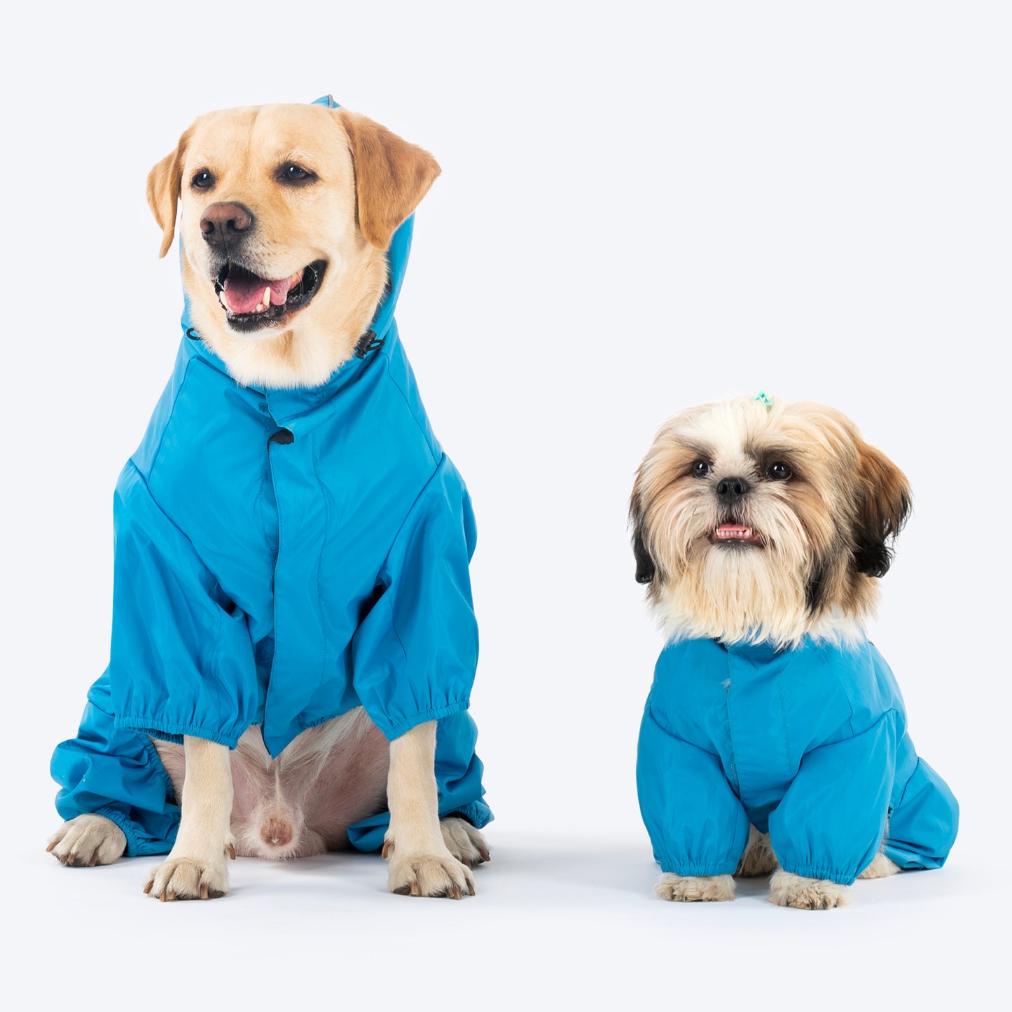 Dash Dog Puddle Jumper Full Coverage Raincoat For Dog - Electric Blue - Heads Up For Tails