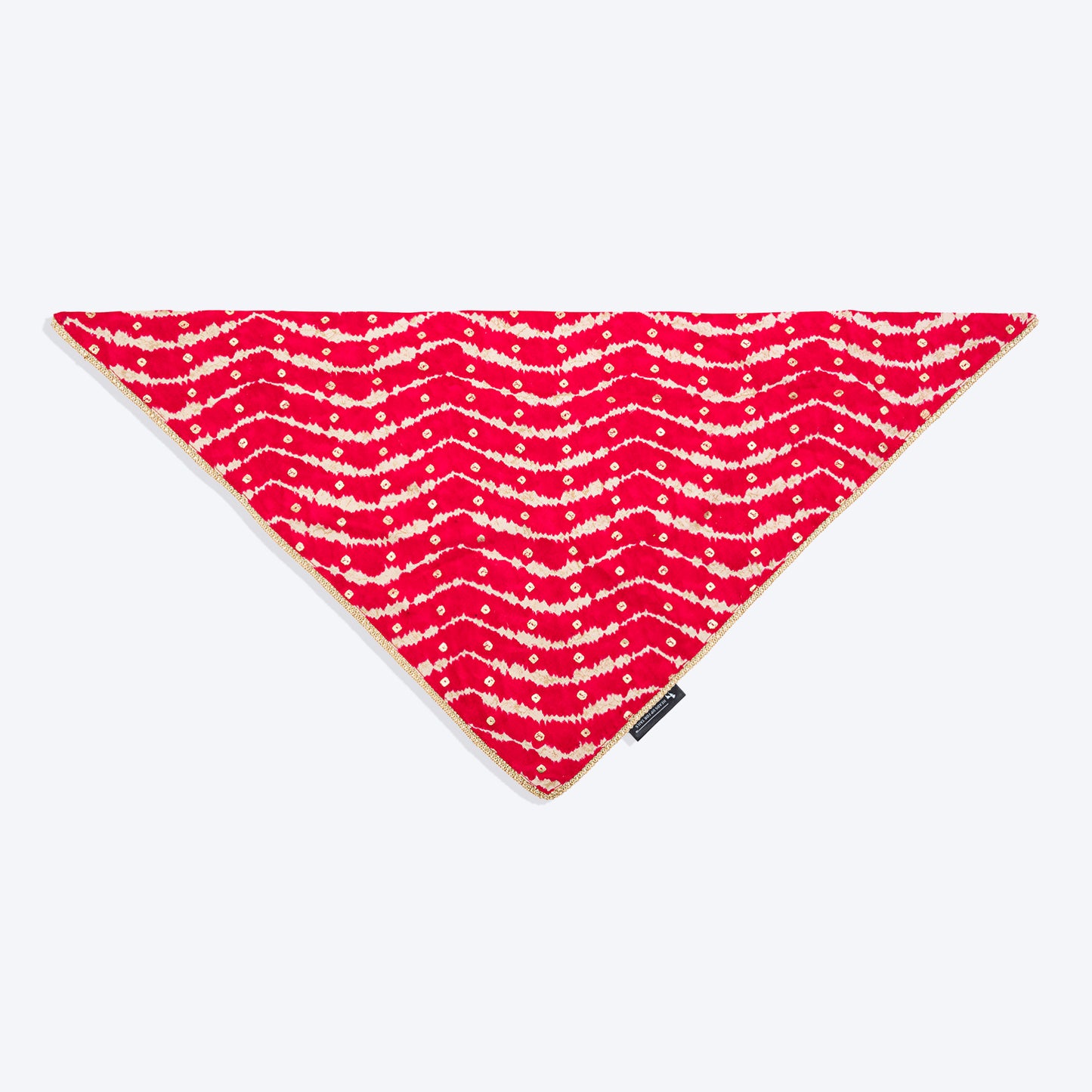 HUFT Leheriya Luxe Knot Bandana For Dog - Pink - Heads Up For Tails
