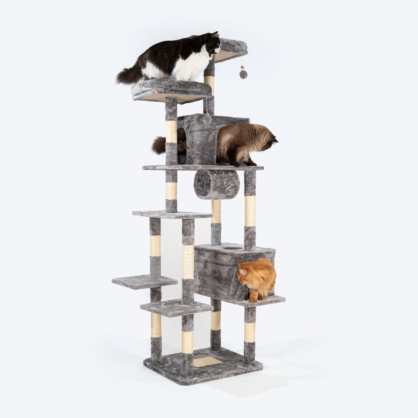 HUFT Pawfect Peak Multipurpose Cat Tree - Grey - Heads Up For Tails