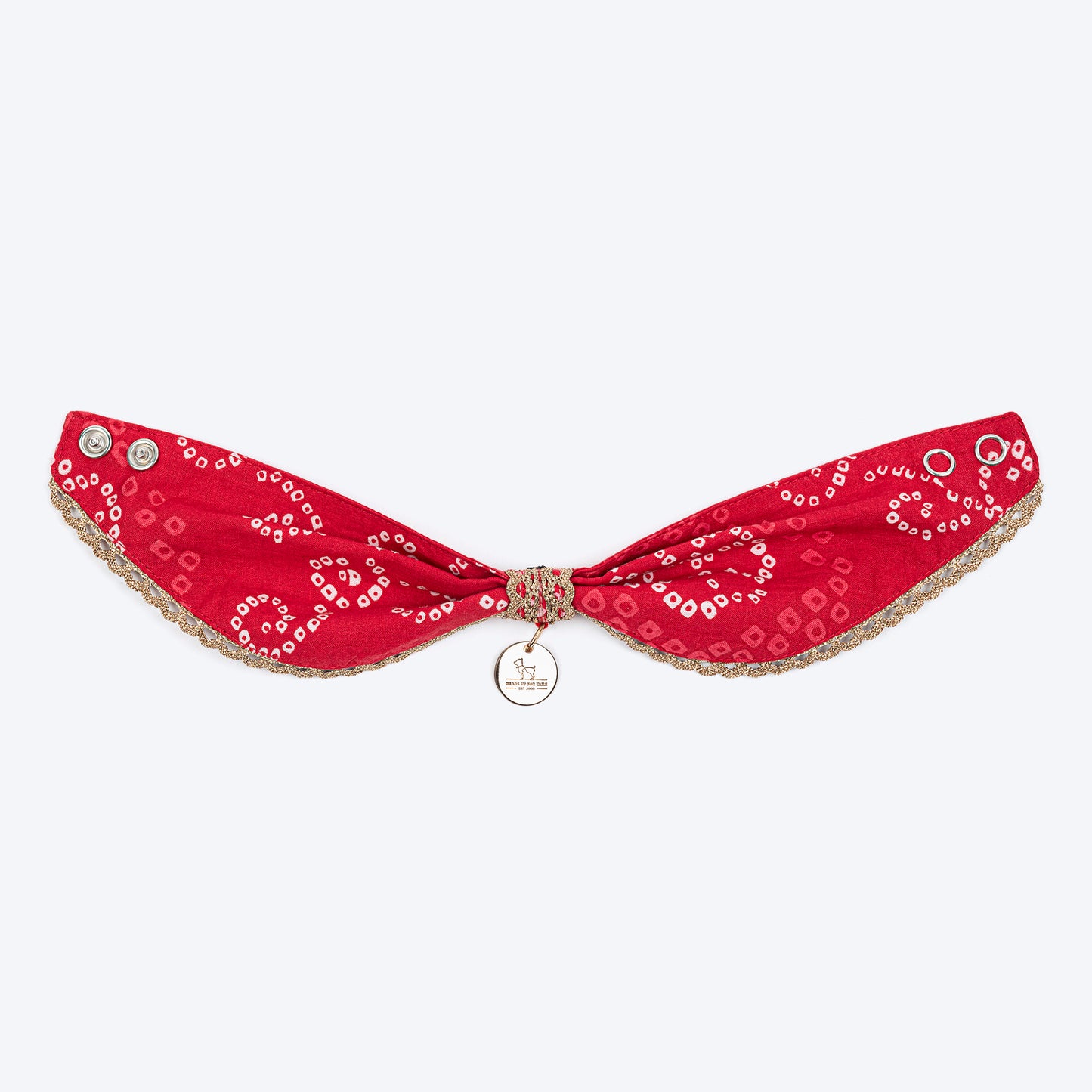 HUFT Bandhani Breeze Scarf For Dog & Cat - Red - Heads Up For Tails