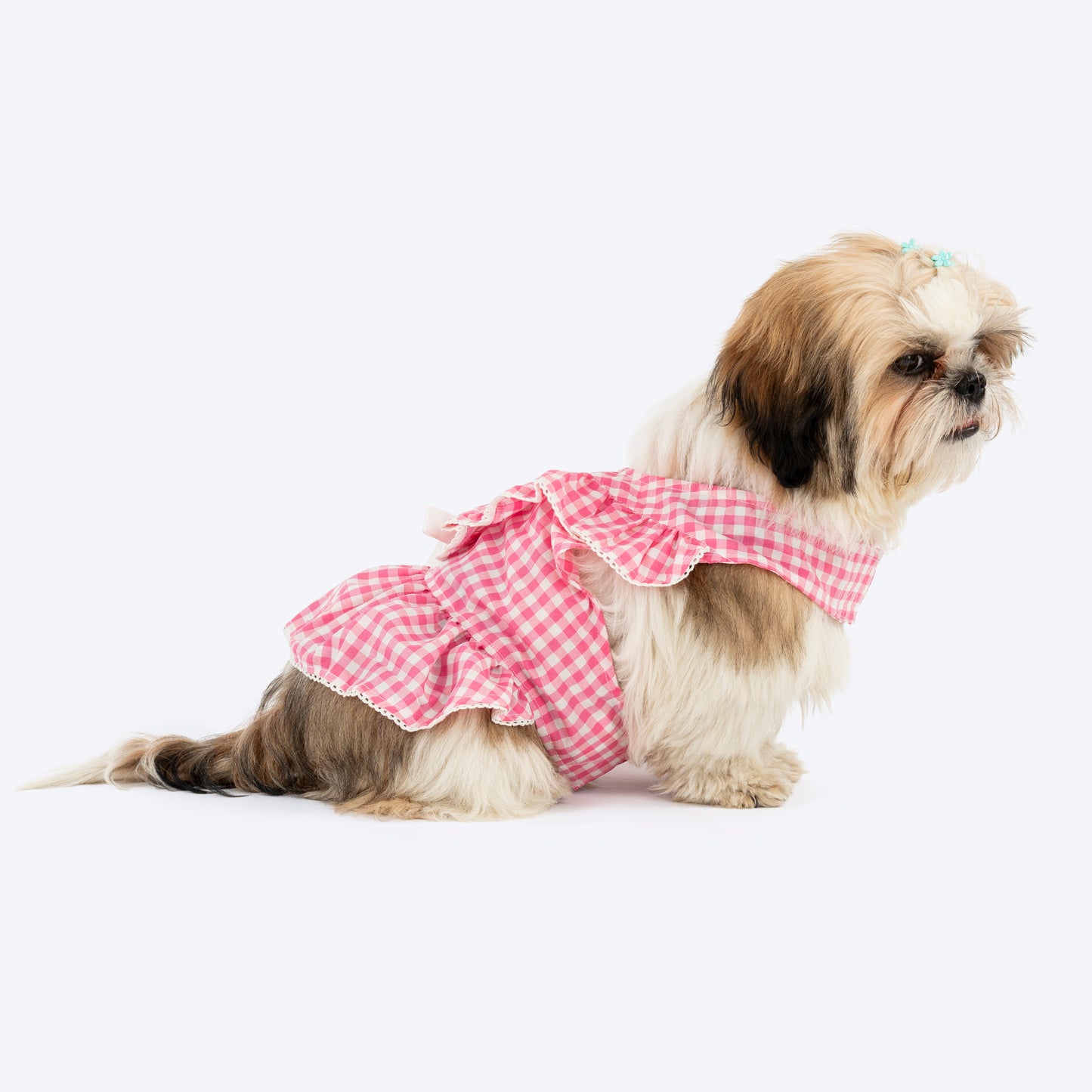 HUFT Check Charms Dress For Dog - Pink - Heads Up For Tails