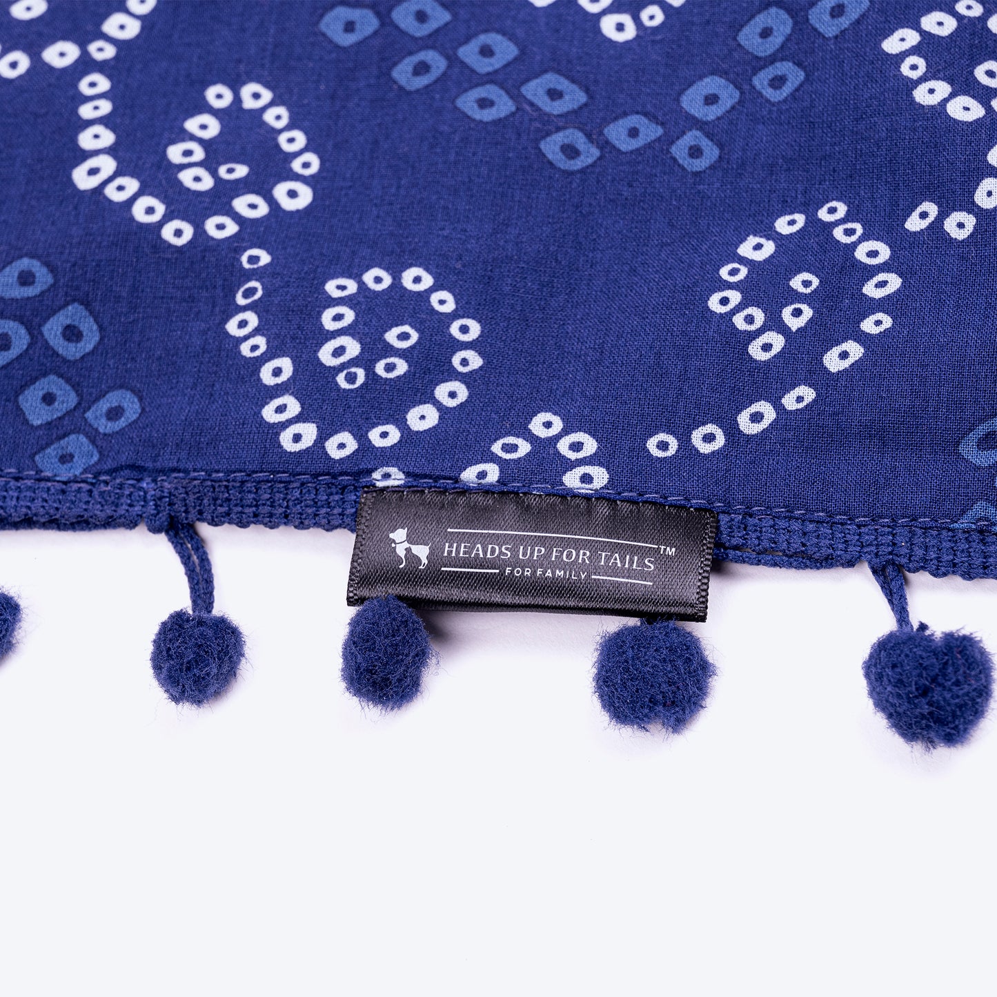 HUFT Bandhani Breeze Knot Bandana For Dog - Blue - Heads Up For Tails