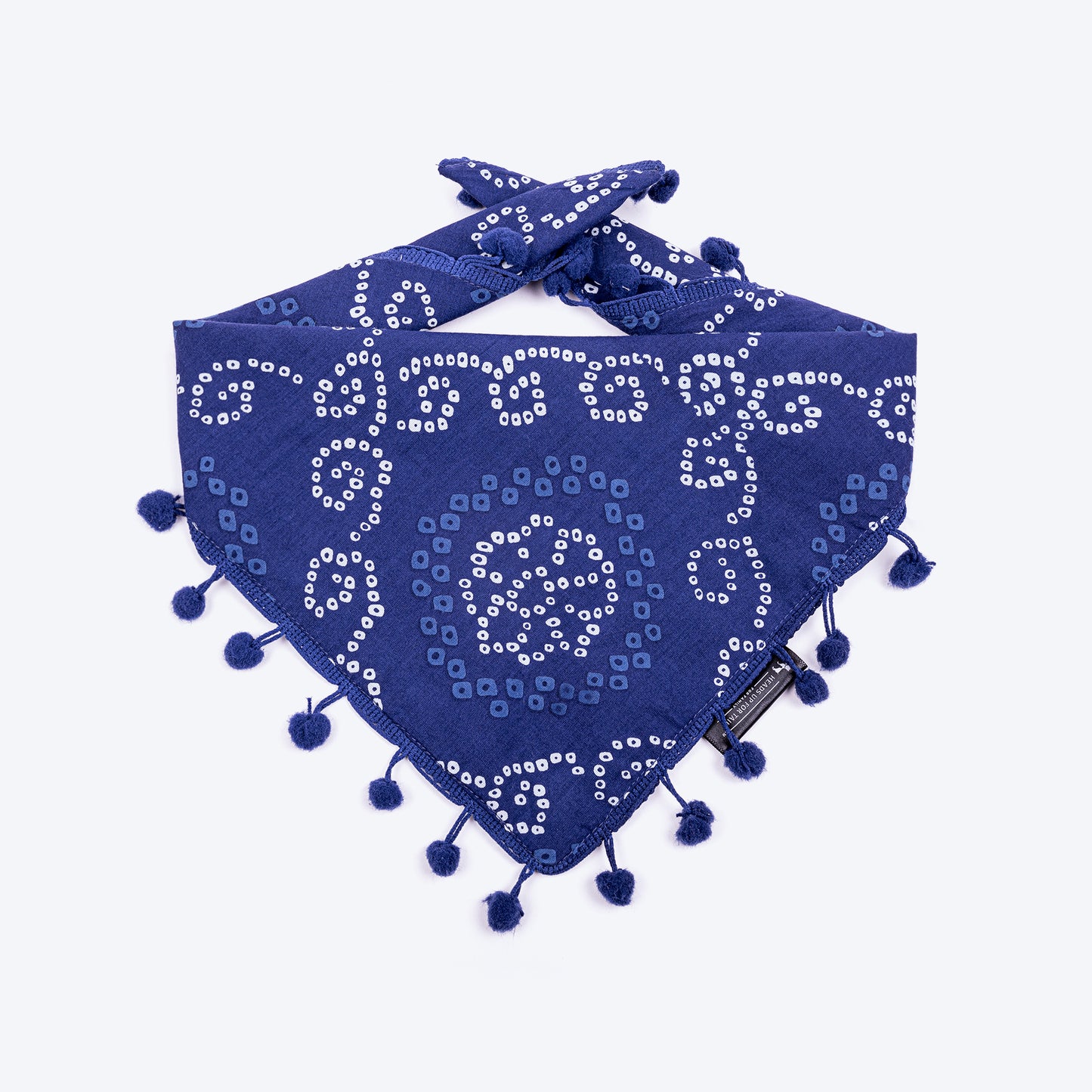 HUFT Bandhani Breeze Knot Bandana For Dog - Blue - Heads Up For Tails