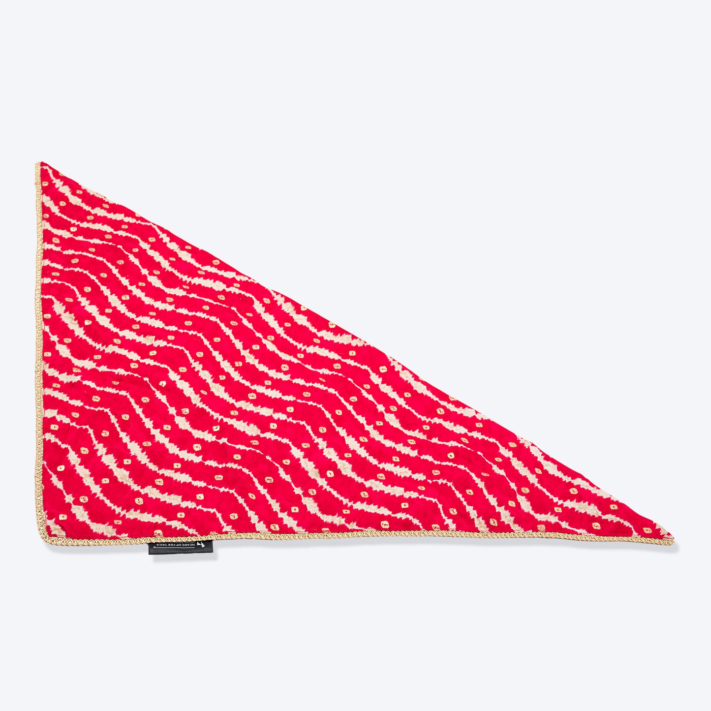 HUFT Leheriya Luxe Knot Bandana For Dog - Pink - Heads Up For Tails